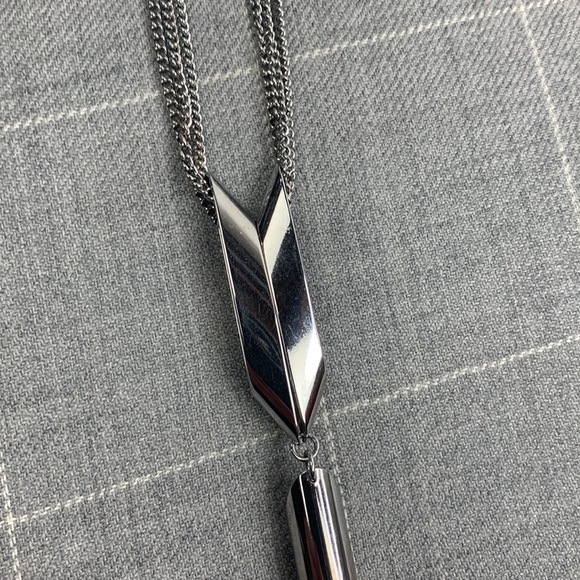 Silver Tassel Necklace Costume Jewelry Multi strand - Picture 9 of 13